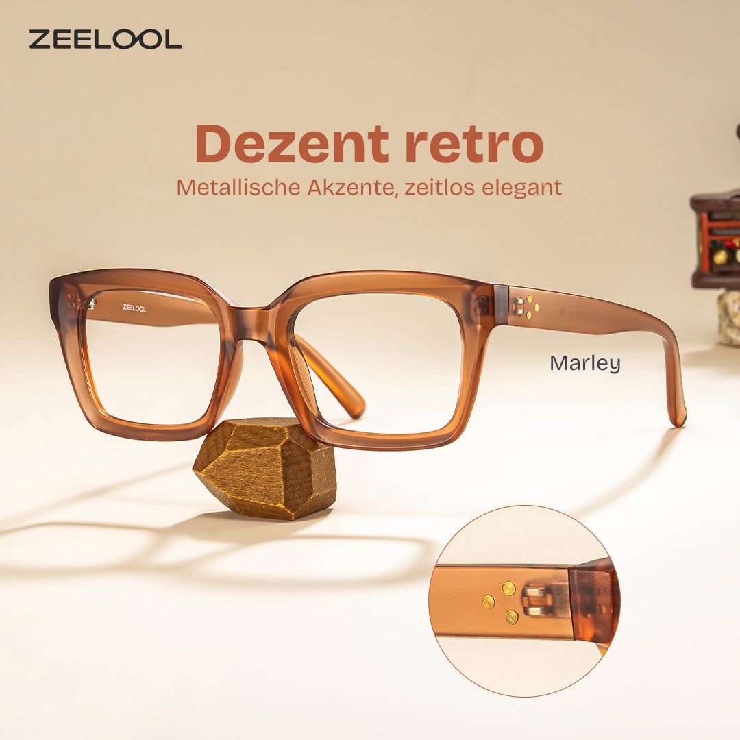 Marley Braun Rechteckig Brille0