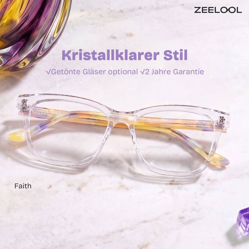 Faith Klar Rechteckig Brille
