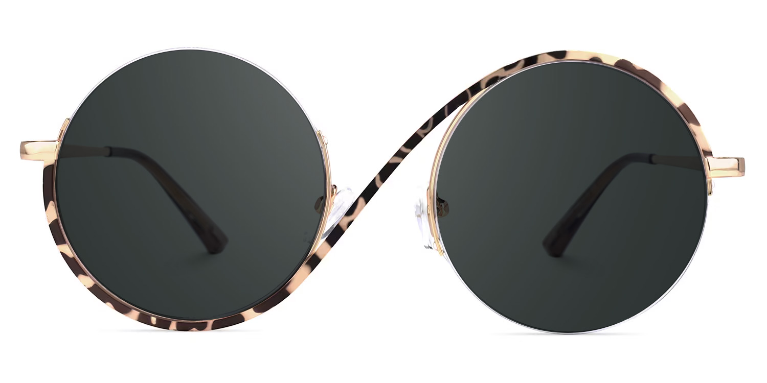 Alina Schwarz-Tortoise Rund Brille gutes Bild