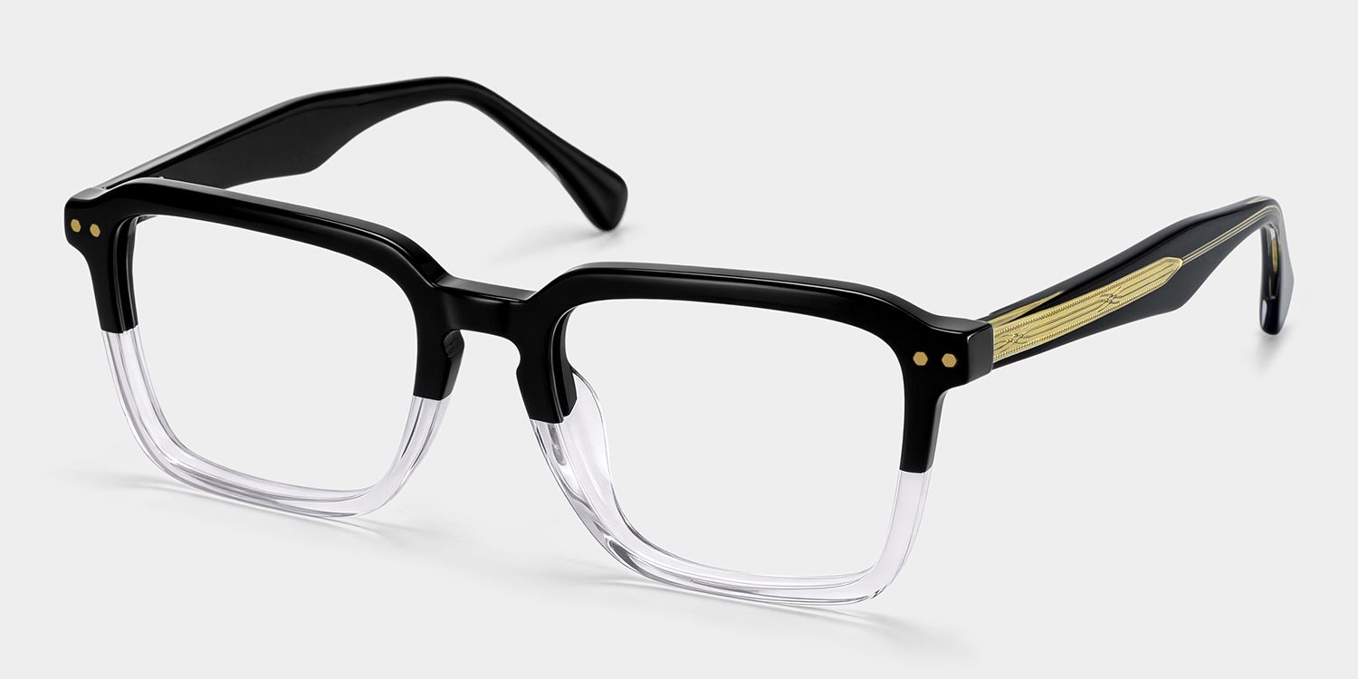 Vickerie Dünne Schwarz-Transparente Brille im quadratischen Design | Zeelool3