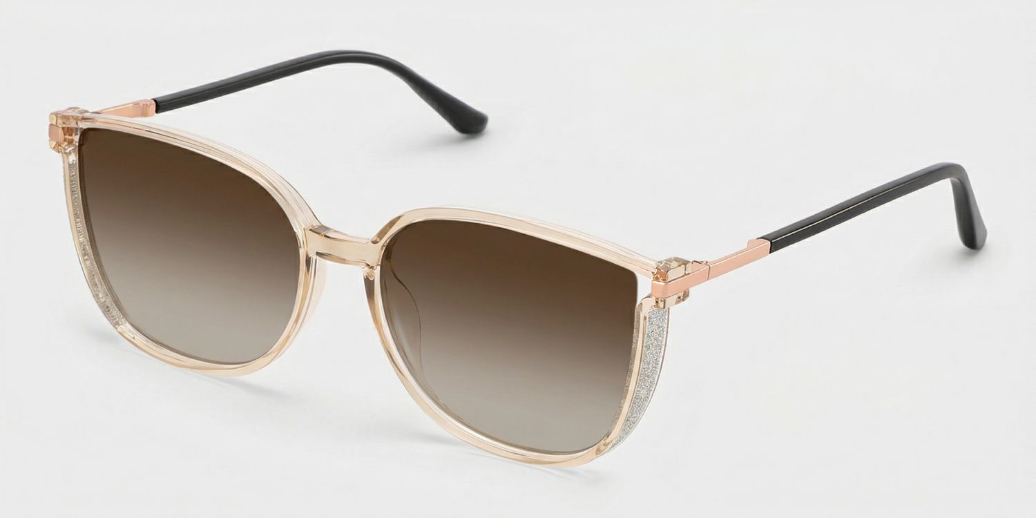 Cora Beige Cateye Brille2