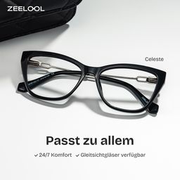 Celeste Schwarz Cateye Brille1