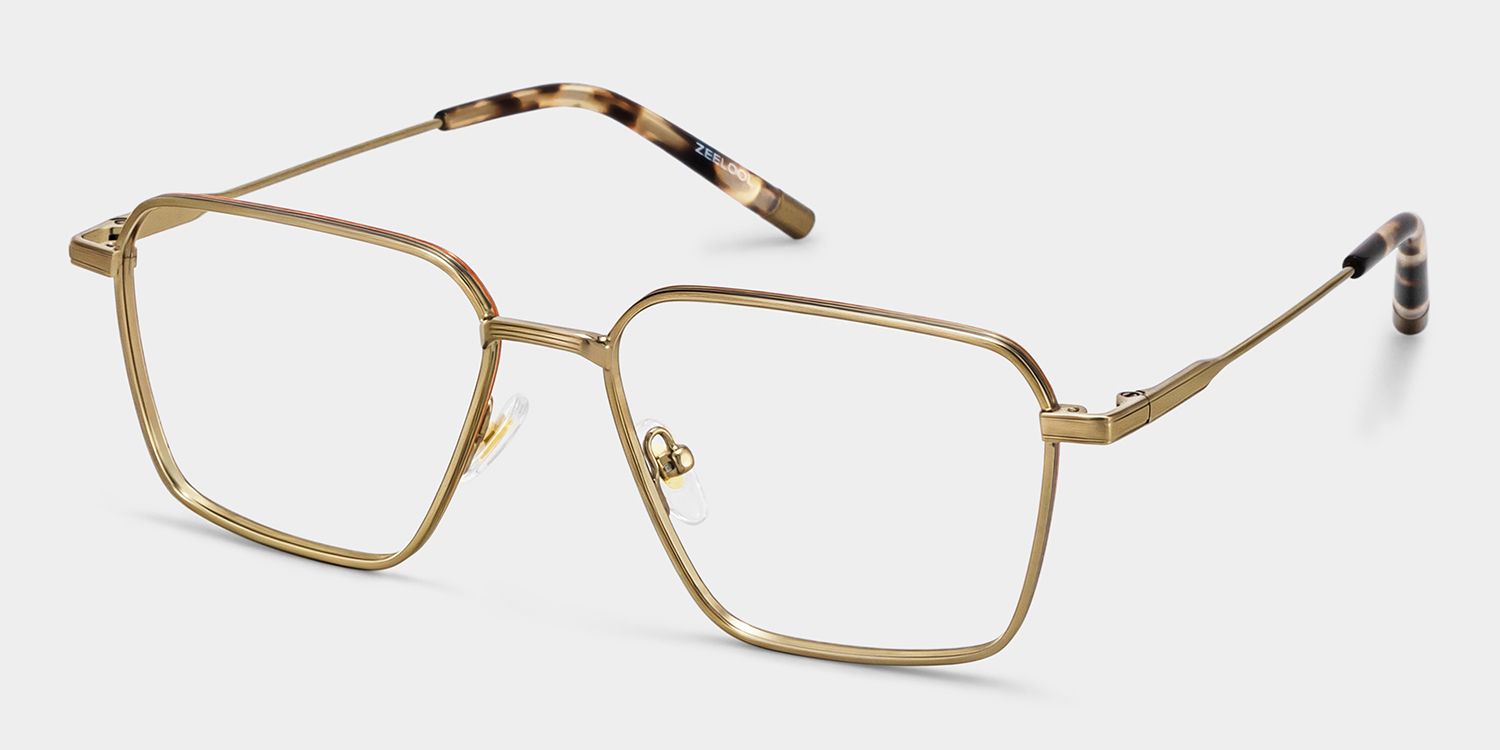 Ashley Braune Quadratische Brille aus Materialmix | ZEELOOL5