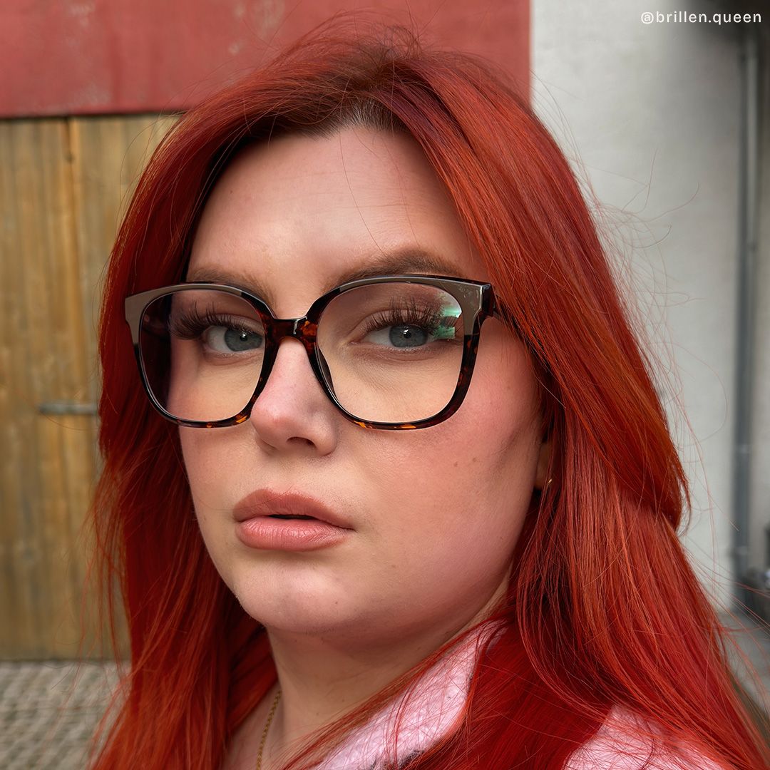 Siner Schwarz-Tortoise Quadratisch Brille7