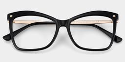 Isaebella schwarz Schmetterling-Form  Brille1