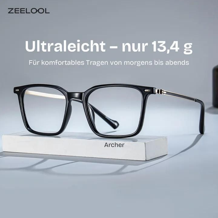 Archer Schwarz Rechteckig Brille