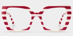 Pavia Weiß-Rot Schmetterling Brille1