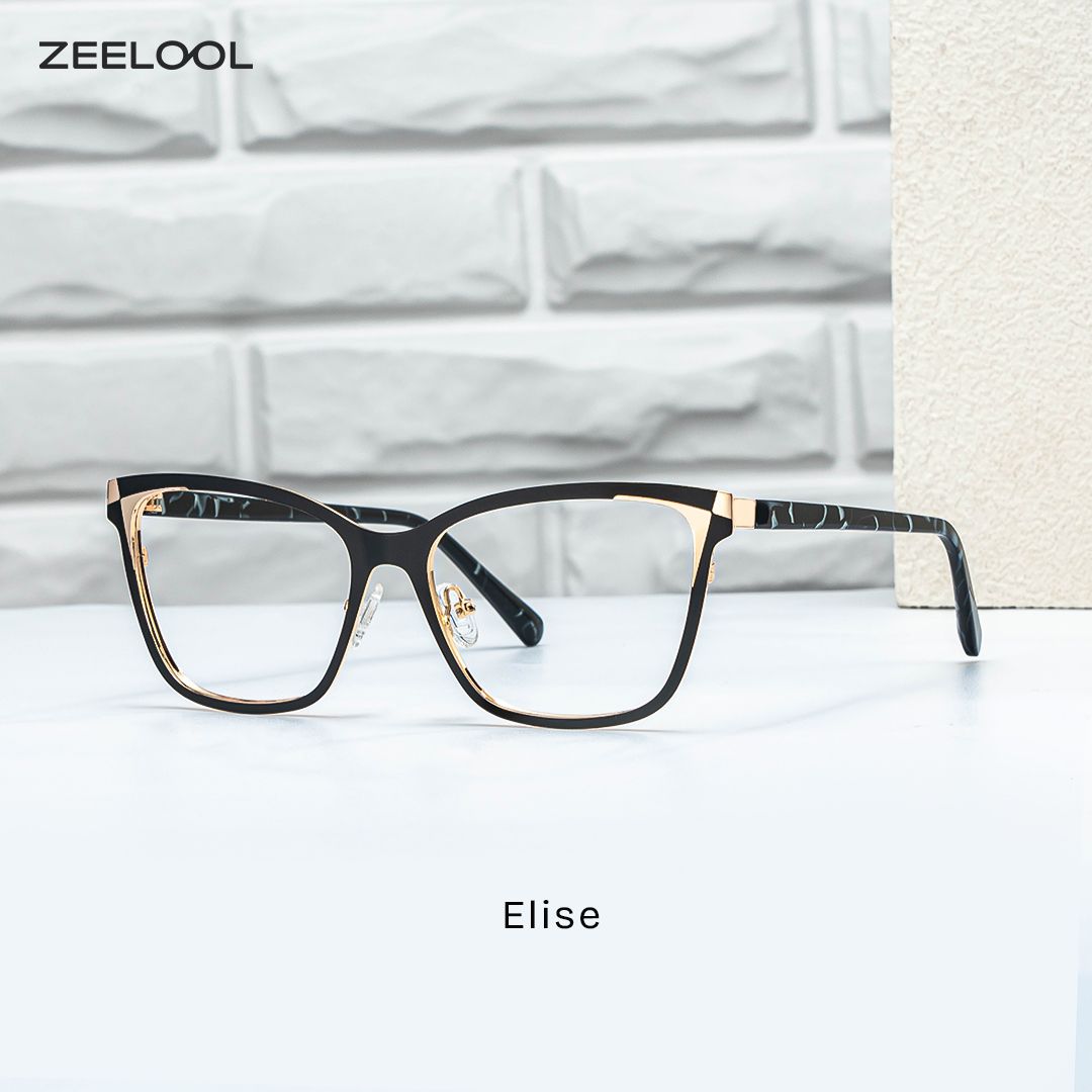 Elise Schwarz Rechteckig Brille1