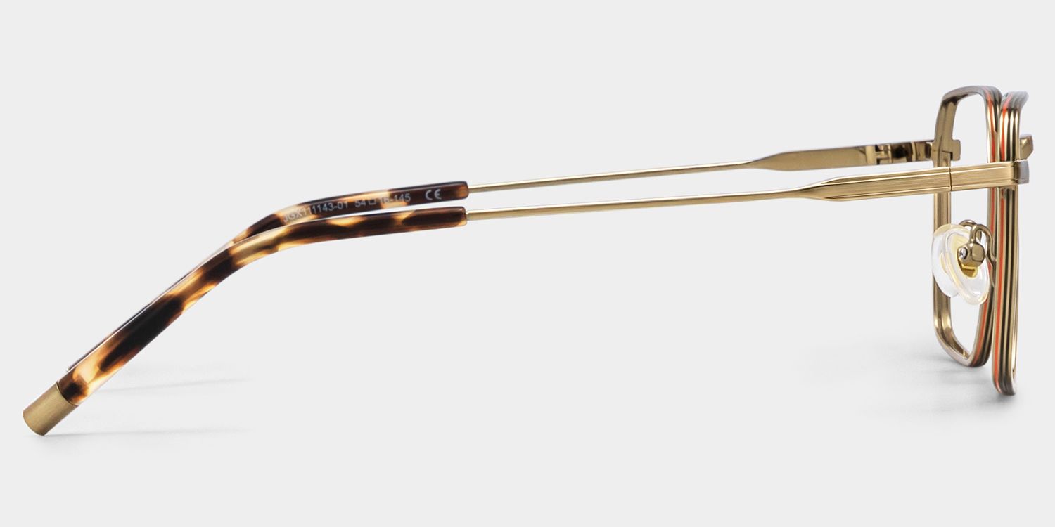 Ashley Braune Quadratische Brille aus Materialmix | ZEELOOL6