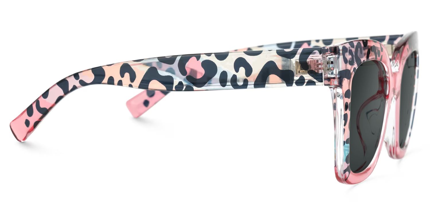 Malcolm Rosa-Leopard Square Polarisierte Sonnenbrille zum Autofahren | ZEELOOL3
