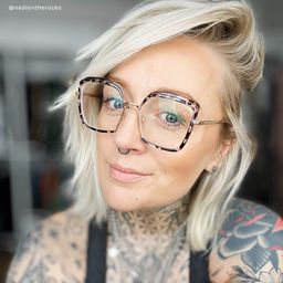 Chris Schwarz-Tortoise Quadratisch Brille9