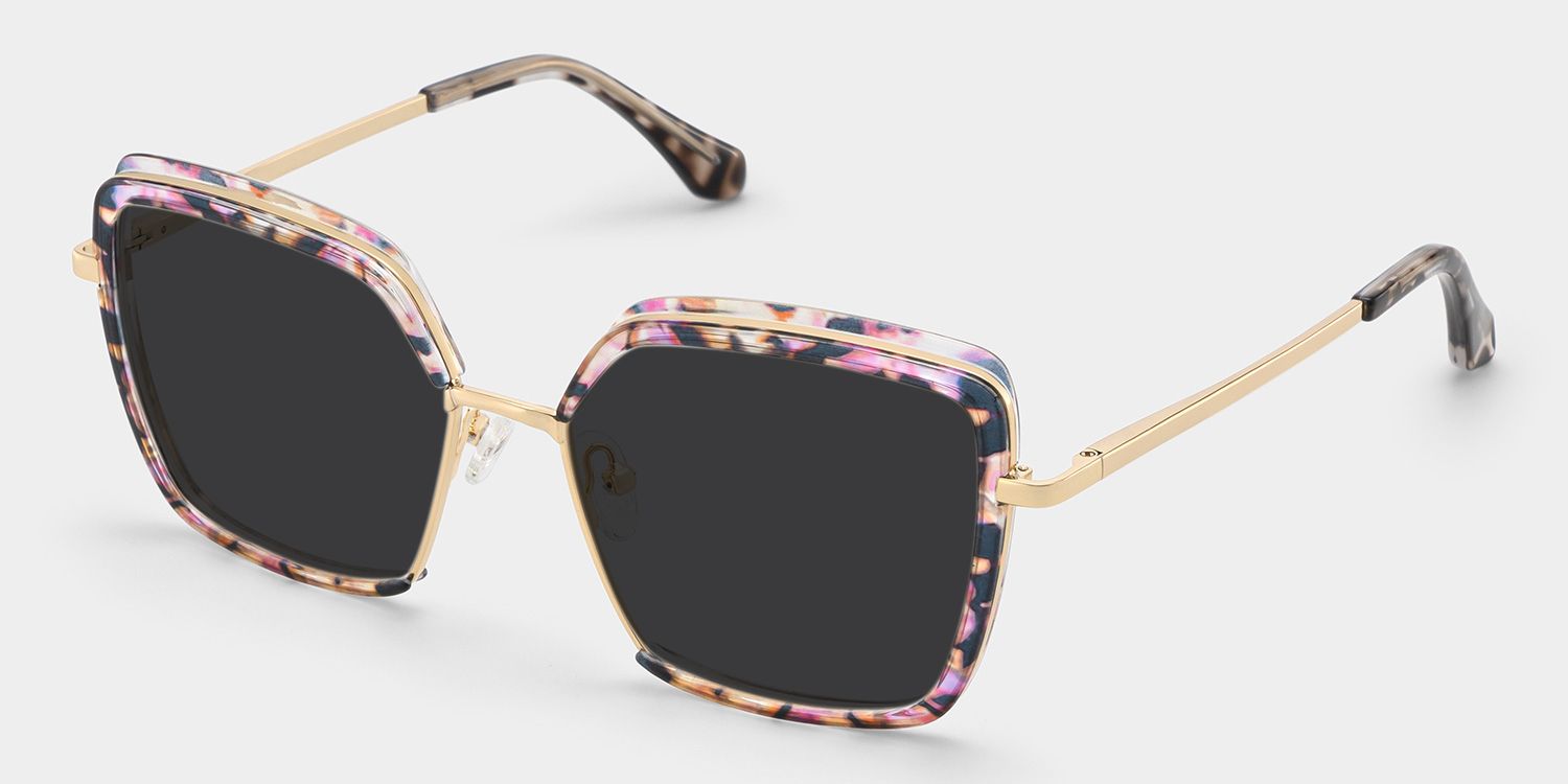 Chris Lila-Blumendruck Geometrisch Gemischte Materialien Brille2