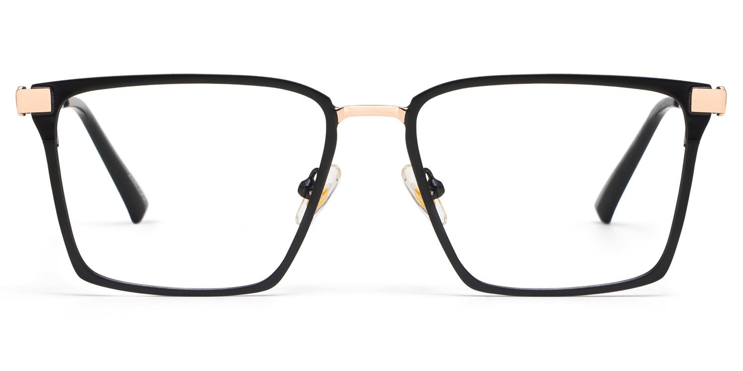 Finn Schwarz Rechteckig Metall Brille0
