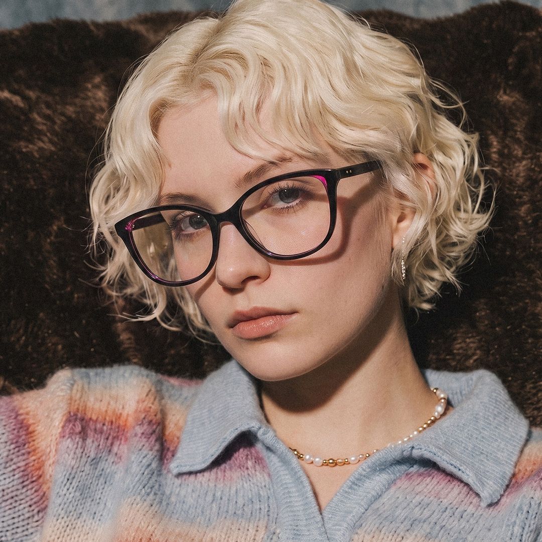 Brady Schwarz Rosa Brille mit Schmetterlingsform-Gestell | ZEELOOL6