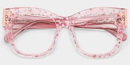 Minfia Rosa Klar Quadratisch Brille3