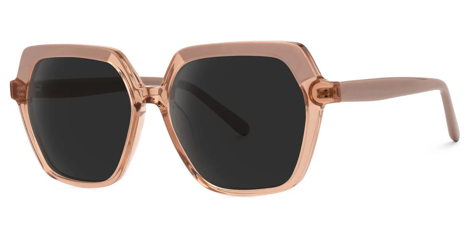 Norah Champagne Geometrische Brille1