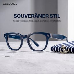 Pierce Blau Rund Brille0