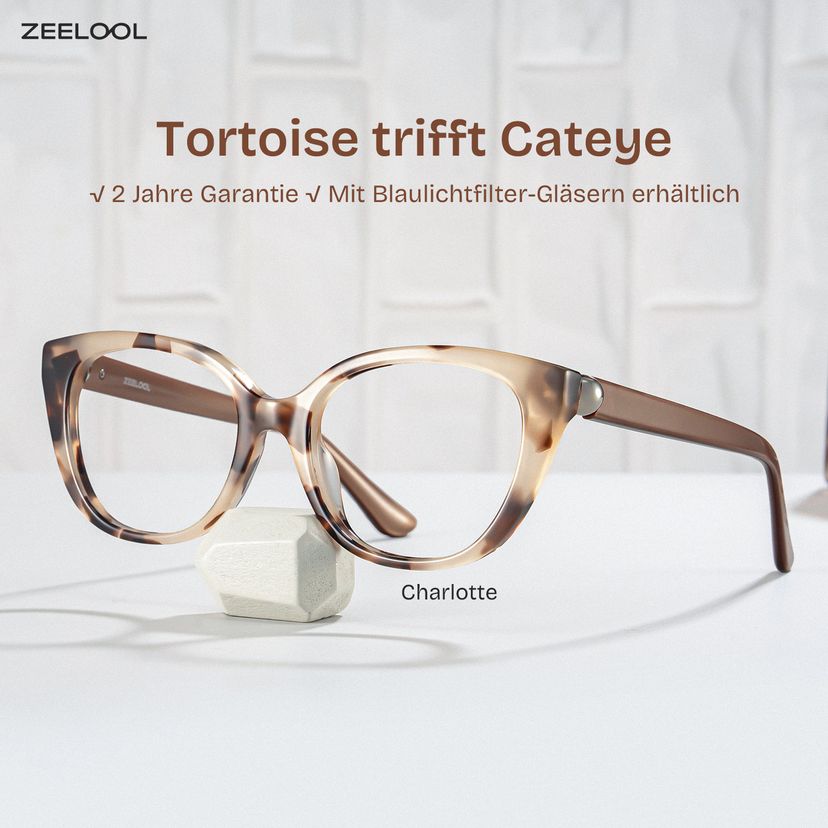 Charlotte Tortoise Cateye Brille