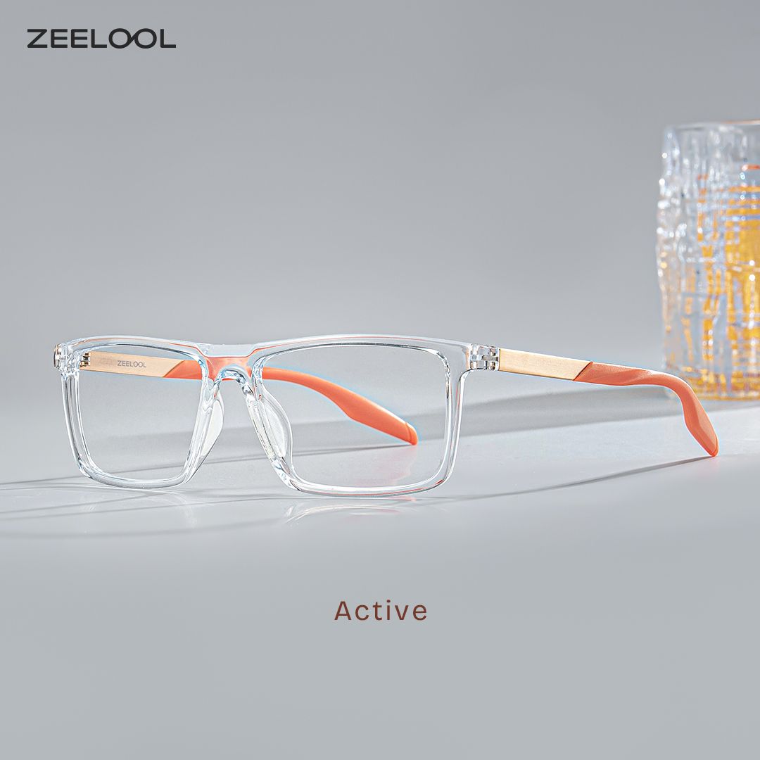 Active Klar Rechteckig Brille1