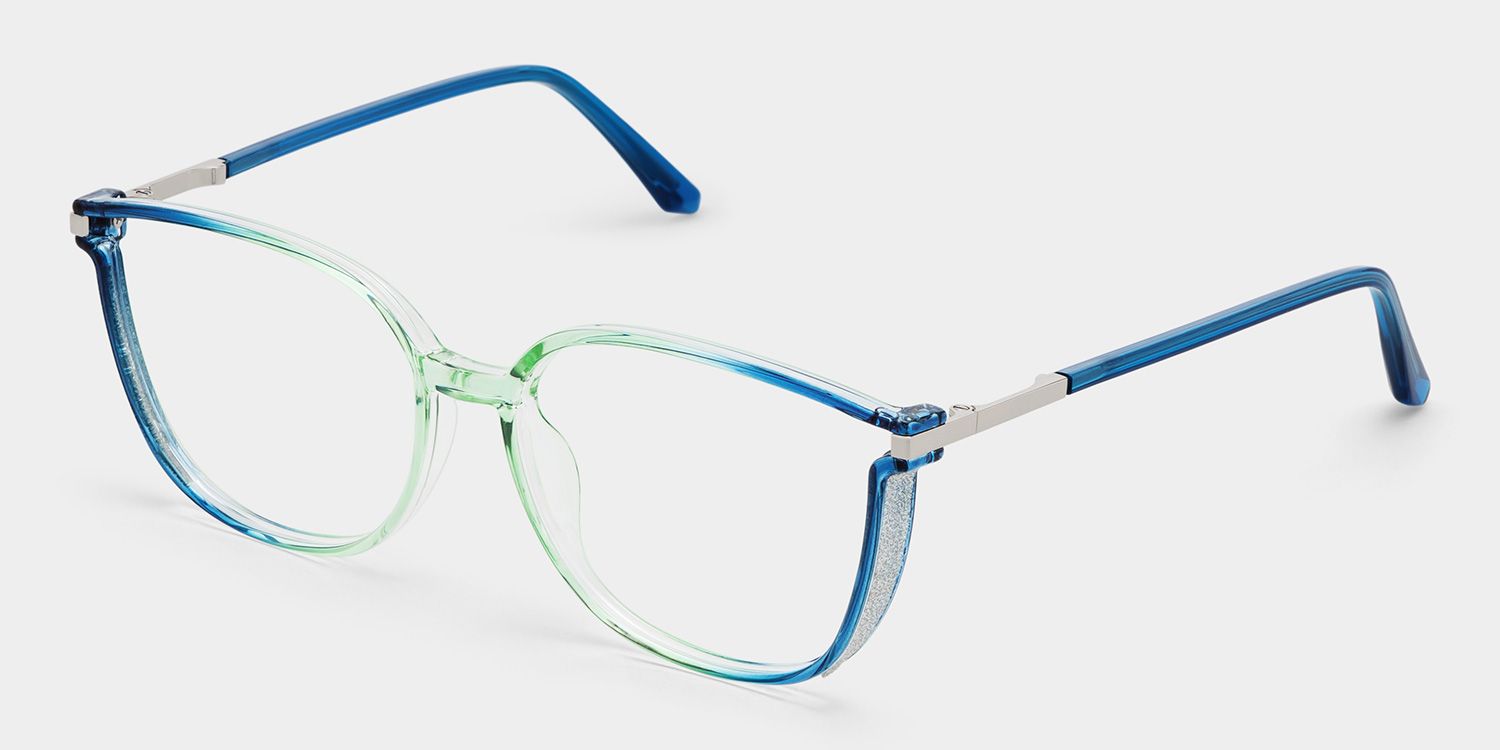 Walden Blau-Grün Cateye Brille2
