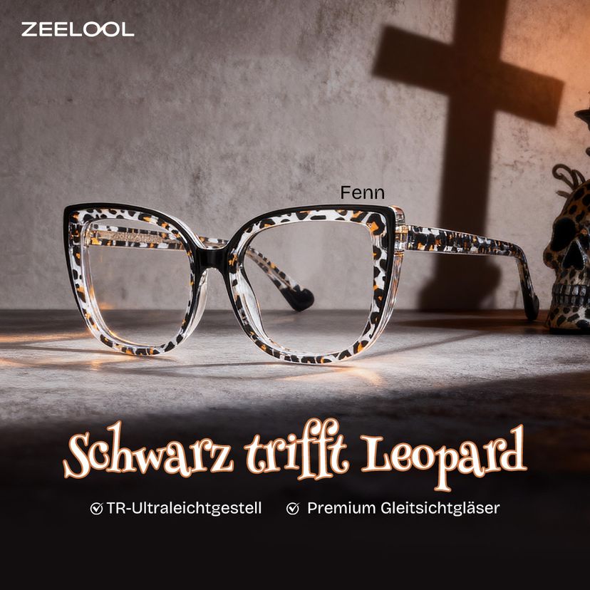 Fenn Schwarz-Tortoise Cateye Brille