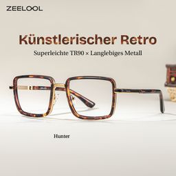 Hunter Tortoise Quadratisch Brille0