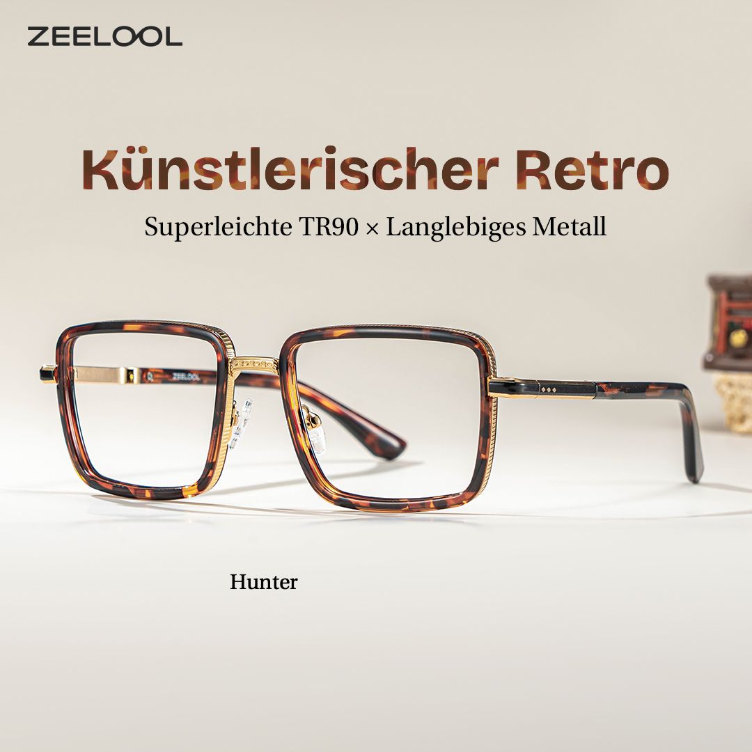 Hunter Tortoise Quadratisch Brille0