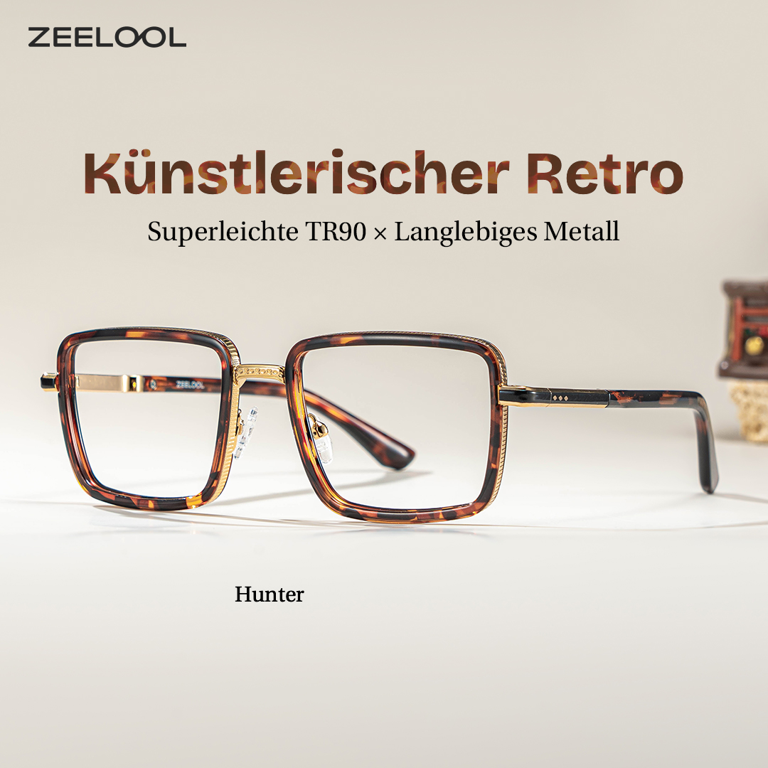 ZEELOOL Hunter Tortoise Quadratisch Brille
