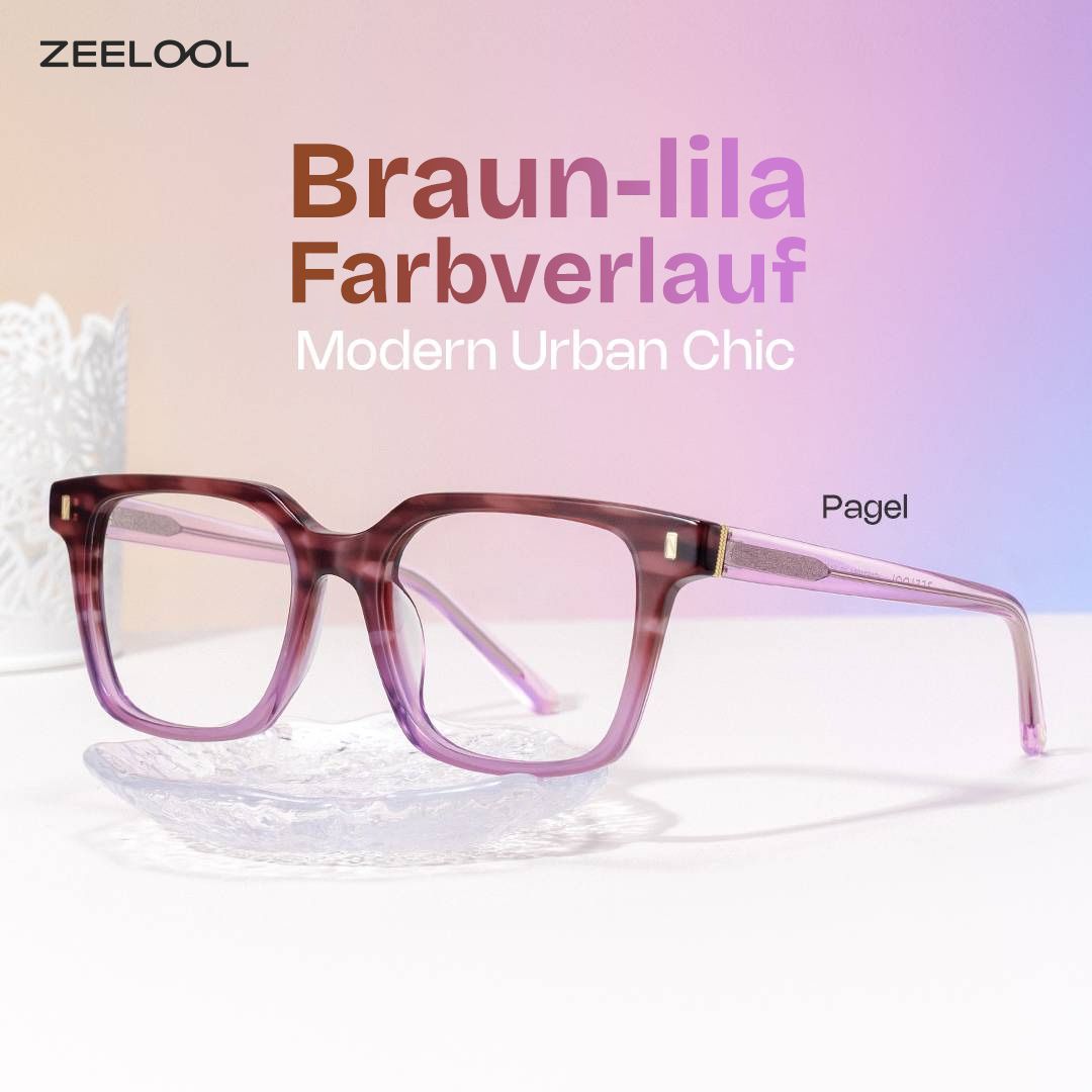 Pagel Lila Quadratisch Brille0