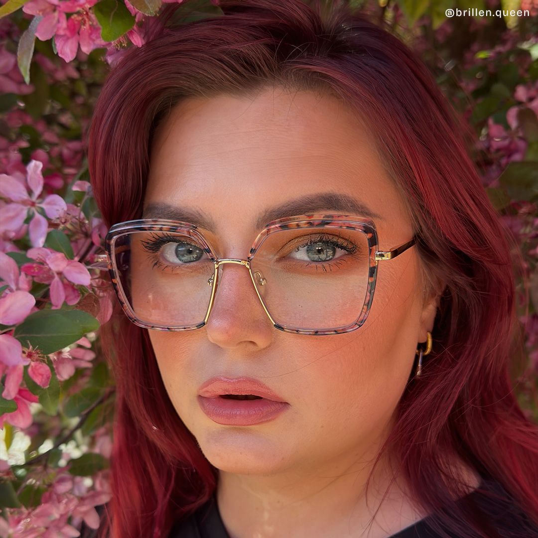 Chris Lila-Blumendruck Geometrisch Gemischte Materialien Brille8
