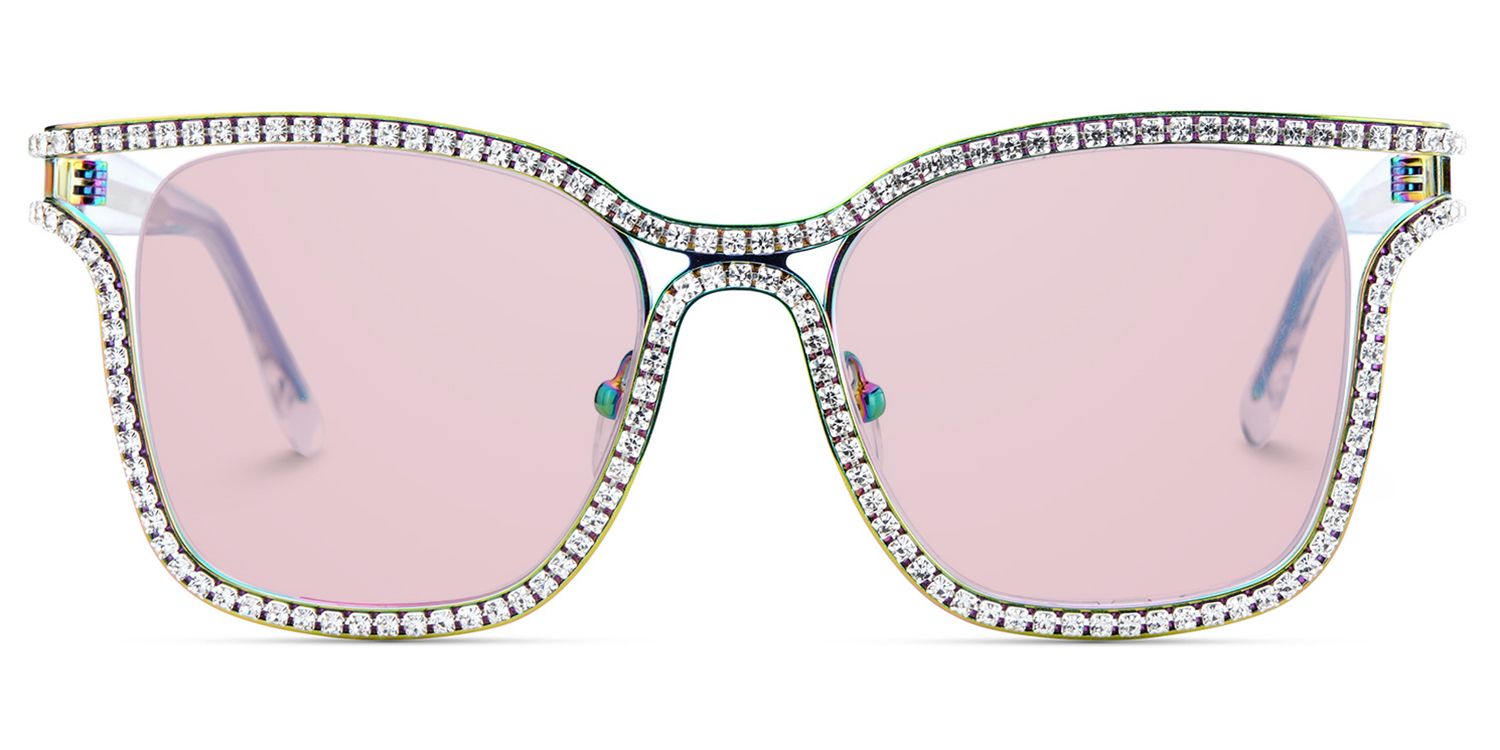 Shine Bunt Quadratisch Metall Brille0