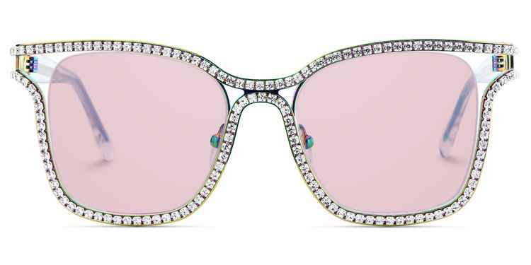 Shine Bunt Quadratisch Sonnenbrille