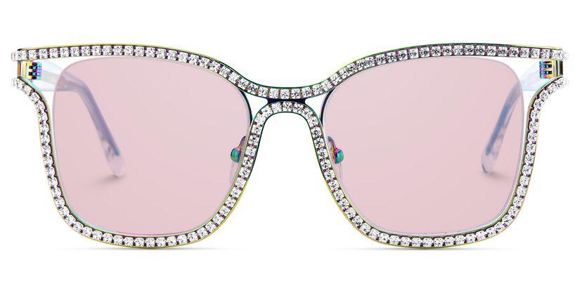 Shine Bunt Quadratisch Sonnenbrille