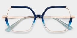 Yulisa Blau Quadratisch Brille3