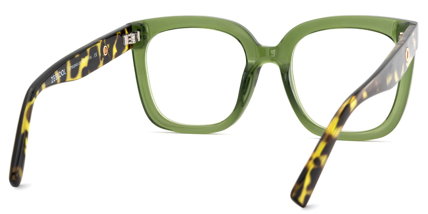 Ebony Grün-Tortoise Quadratisch Brille4