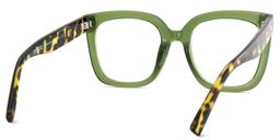 Ebony Grün-Tortoise Quadratisch Brille4