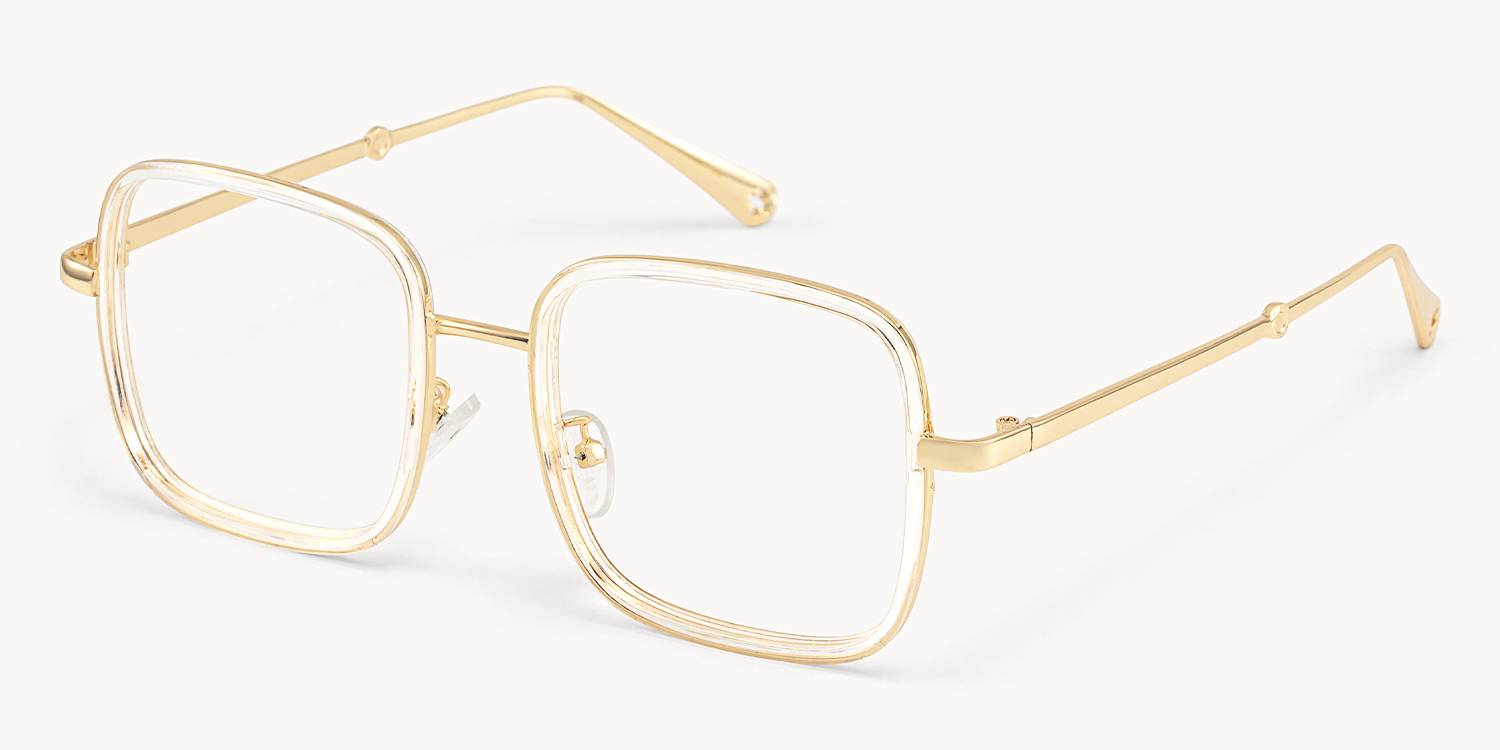 Jace kristall Gold quadratische Brille1