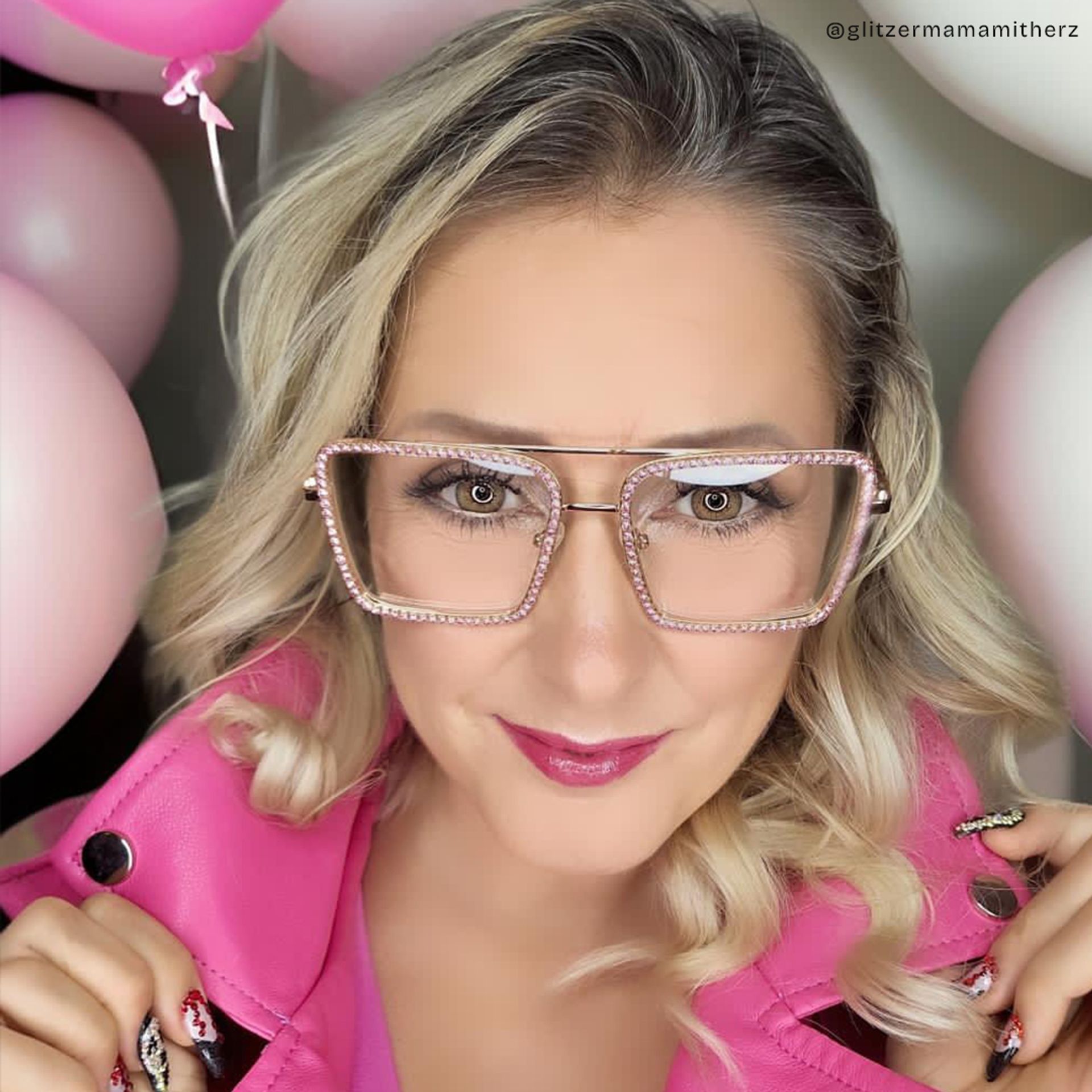 Diva Rosa-Gold Quadratisch Metall Brille7