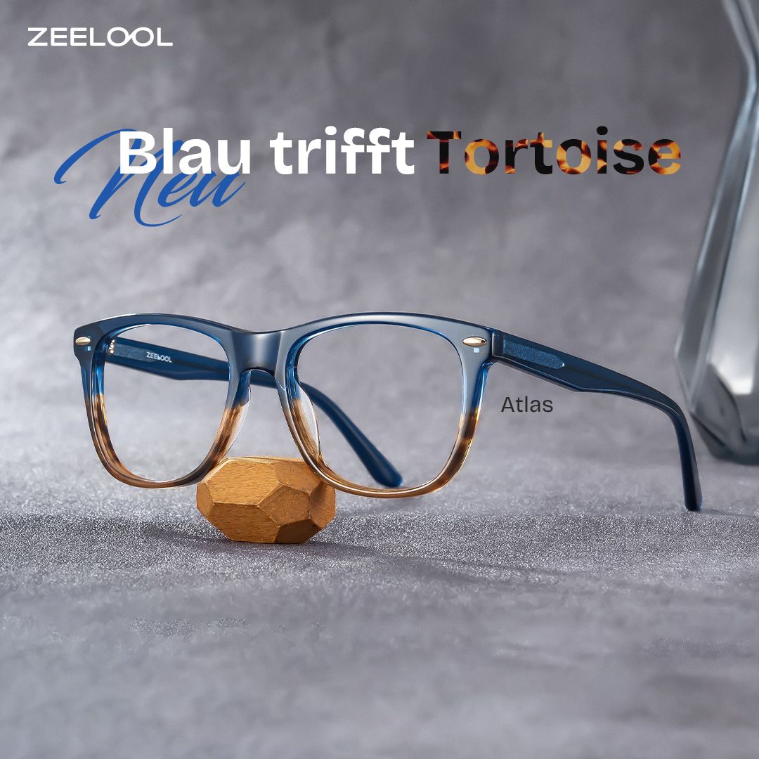 Atlas Zweifarbige Rechteck-Azetatrahmenbrille für Herren | ZEELOOL0