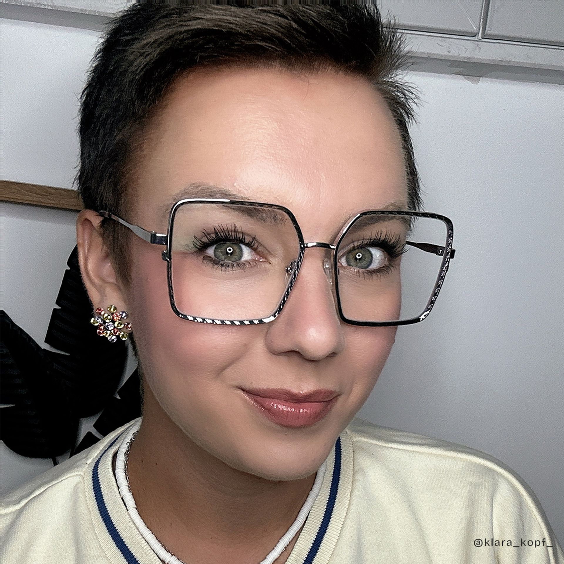 Thalia Silber Quadratisch Metall Brille5