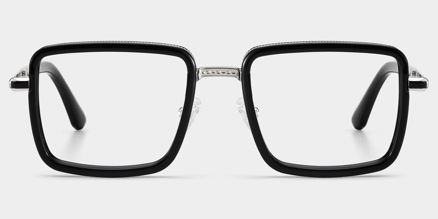 Hunter Schwarz Quadratisch Brille1