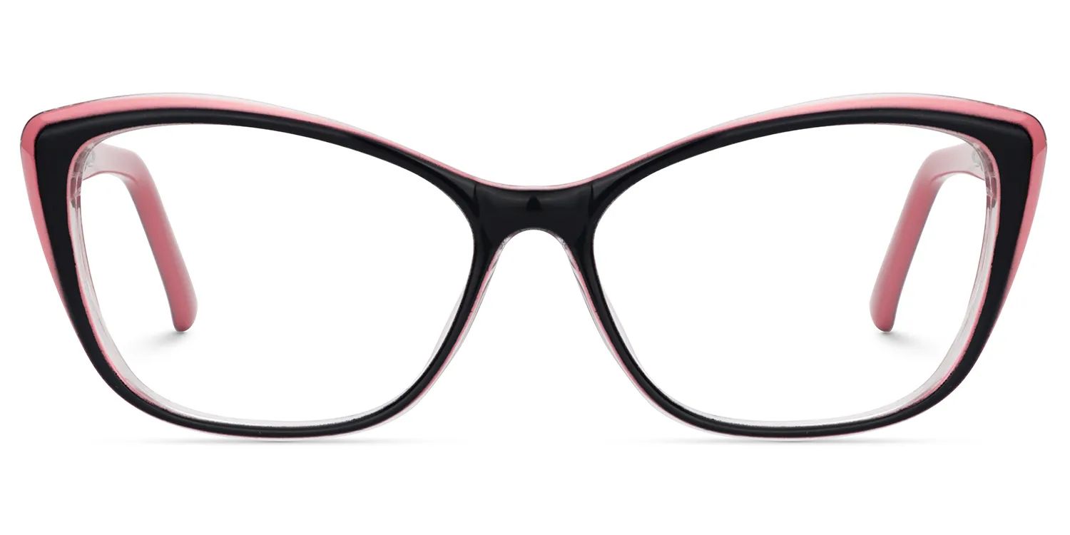 Fidelia Schwarz-Rosa Cateye Brille0
