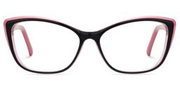 Fidelia Schwarz-Rosa Cateye Brille0