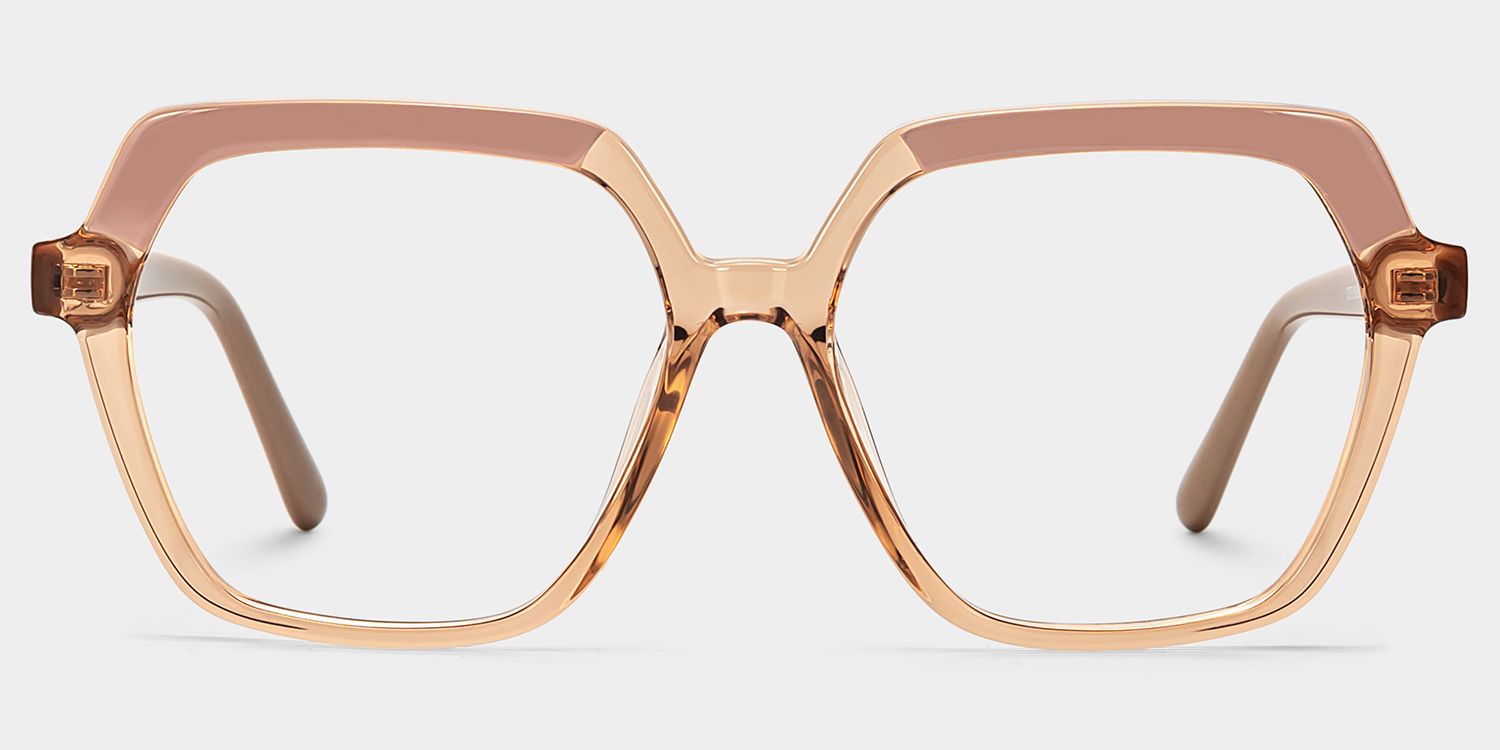 Norah Champagne Geometrische Brille1