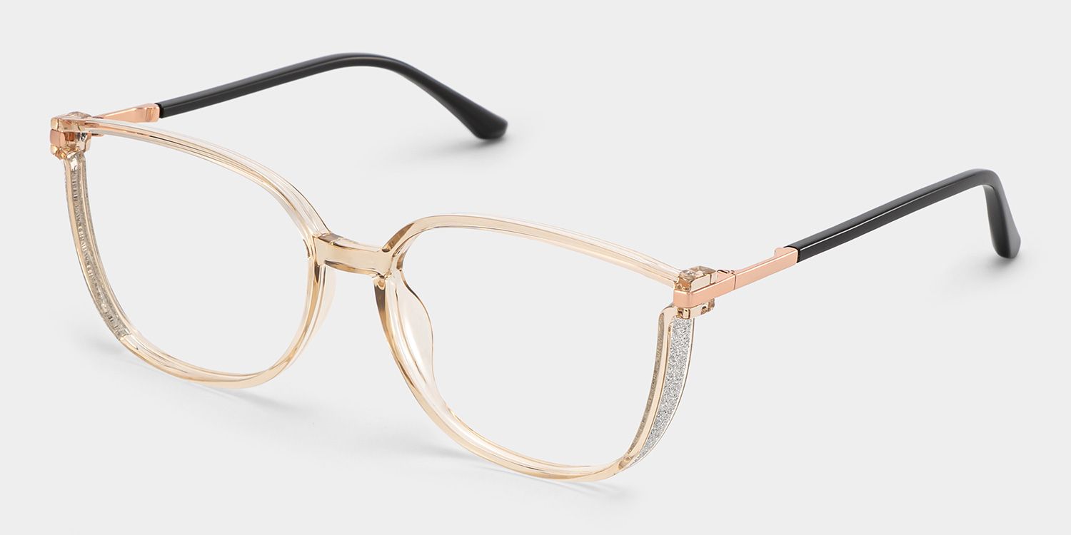 Cora Beige Cateye Brille4