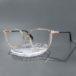 Cora Beige Quadratisch Brille1