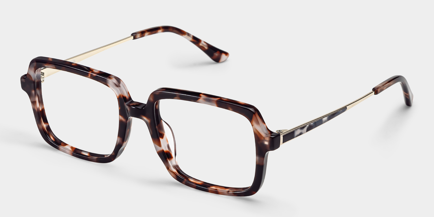 Beatrice Tortoise Rechteckig Brille3