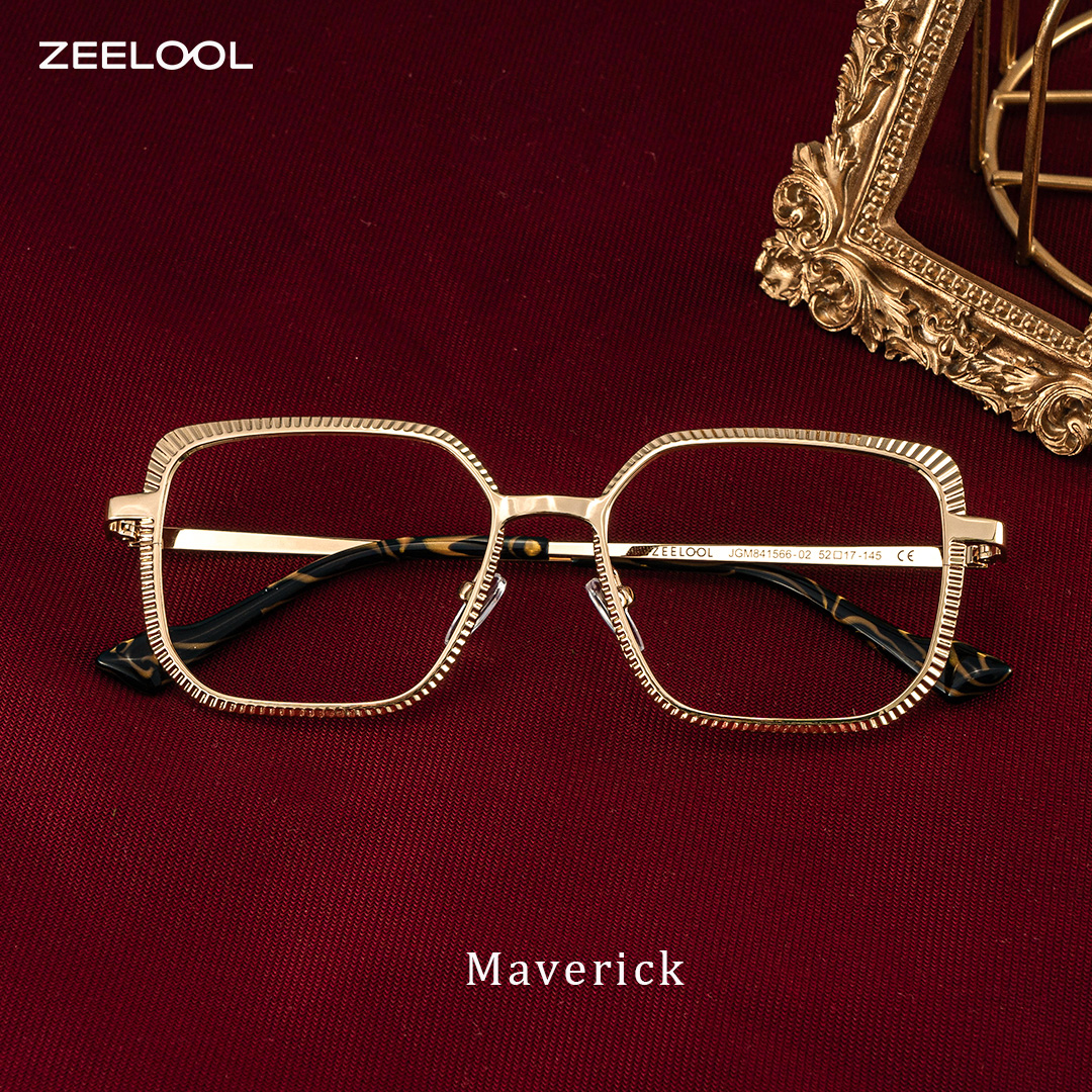 Maverick Gold Quadratisch Metall Brille1