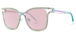 Shine Bunt Quadratisch Sonnenbrille2