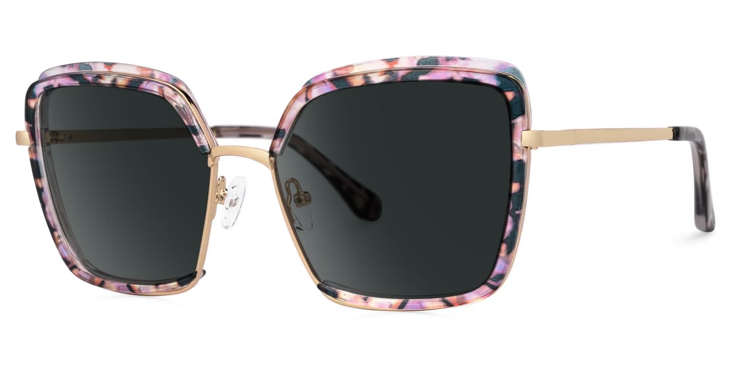 Chris Lila-Blumendruck Geometrisch Gemischte Materialien Brille1